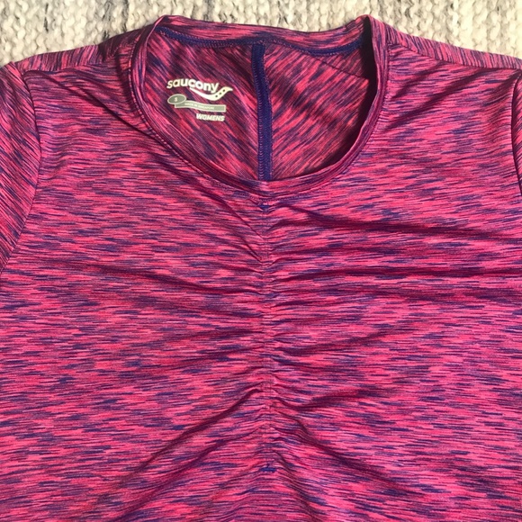 Saucony Pink/Blue Blend Long Sleeve Tee Size S - Picture 4 of 8